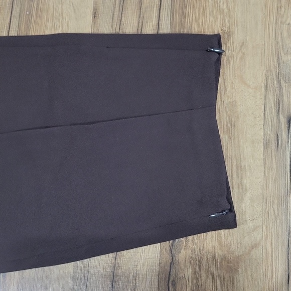 TALBOTS Brown Rayon Blend Wide Elastic Band Waist Skinny Pants with Zip Ankle - Picture 8 of 13